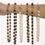Tigereye Shell Pearls Necklace Stainless Steel Bamboo Joint OT Buckle Clavicle Chain Neck Chain Jewelry 316L