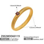 color: Z002-Red Zircon Bangle -Width 10MM