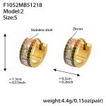 color: F1052-Colorful Zircon Earrings -Small