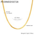 color: P559-Gold Necklace 37+8cm