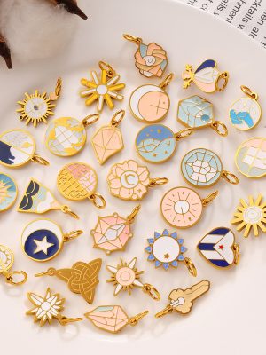Fantasy Star Moon Element Ornaments Sun Moon Geometric Modeling DIY Ornament Accessories