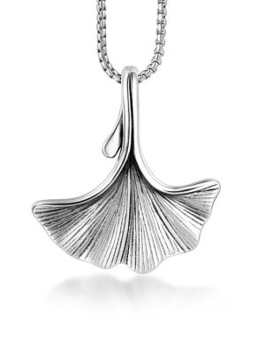 Creative Handmade Vintage Leaf Pendant Women's Simple Personality Ginkgo Leaf Ethnic Stainless Steel Necklace