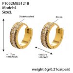 color: F1052-Black Zircon Earrings -Large