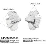 color: F450-Double Layer Half Flower Steel Color Stud Earrings