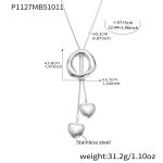 color: P1127-Steel Color Necklace 57+5cm