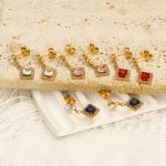 Retro Affordable Luxury Inlaid Zircon Square Stud Earrings Women's Simple Advanced Earring Ornament