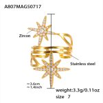 color: A807-Gold Eight-pointed Star Ring / size: US 7