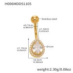 color: H006-Gold Post Length 11.4mm Post Thickness 1.55mm