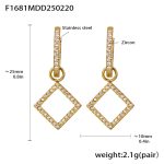 color: F1681-Gold Zircon Earrings