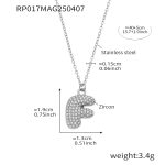 color: RP017-F Letter Steel Color Necklace 40+5cm
