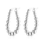 color: Steel Color Oval Earrings Welded Bead Earrings MS-344D