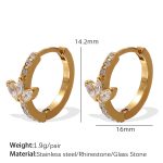 color: EH871WEG White Glass Stone Gold Earrings