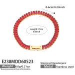 color: E238-Red Zircon Bracelet -17cm
