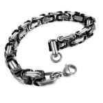 color: 8mm Stainless Steel Two-tone Black / size: 18cm Bracelet