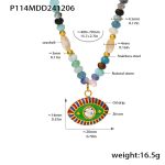 color: P114-Evil Eye Natural Stone Necklace