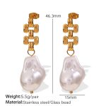 color: EH867WEG Handmade Glass Bead Gold Earrings