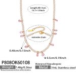 color: P808-Gold Beaded Necklace 40+5cm