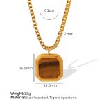 color: XL97 Tiger Eye Gold Necklace