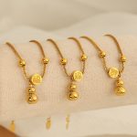 New Chinese Style Fu Character Gourd Gold Stainless Steel Bracelet Retro Light Luxury Advanced Bracelet Temperament Wild Bracelet