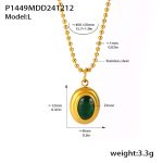 color: P1449-Gold Green Zircon Necklace