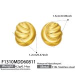 color: F1310-Geometric Gold Earrings