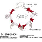 color: E413-5A Zircon Steel Color Multi-pendant Bracelet 16.5+5cm