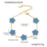 color: E568-Gold Blue Agate Bracelet