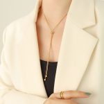 color: P554-Gold Necklace -65cm