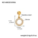 color: K014-Gold Circle Zircon Pendant