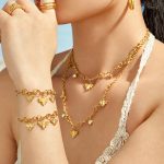 5A Zircon Bee Pendant Stainless Steel Plated 18K Gold Multi-Parts Necklace, Bracelet Set Female Accessories