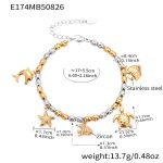 color: E174-Mixed Color Ocean Series Bracelet 17+5cm
