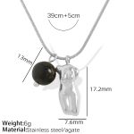 color: XL169 Agate Silver Necklace