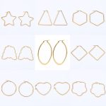 Geometric Exaggerated Stainless Steel Earrings Golden Buckle Five-Pointed Star Shaped Earrings Earrings
