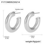 color: F1715-Steel Color Earrings -Small