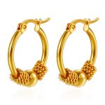 color: Bead-clip Earrings Gold