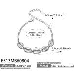 color: E513-Shell Steel Color Bracelet -17.5+5cm