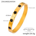 color: Z001-Black Acrylic Gold Bangle