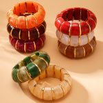 French Light Luxury Candy Color Resin Elastic String Bracelet Advanced Bracelet Female Boutique