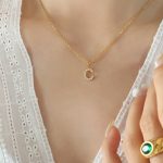 color: RP016-C Letter Gold Necklace 40+5cm