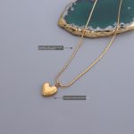 Simple Temperament Heart Love Heart Necklace Female Necklace Stainless Steel Plated 18K Gold Accessories Female Cold