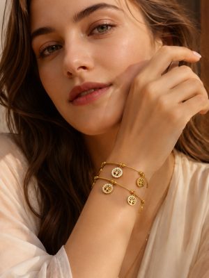 Inlaid Zircon Lucky Tree Stainless Steel Bracelet Personality Fashion Senior Ornament Women