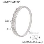 color: Z398-Steel Color White Zircon Bangle