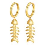 color: 2.5*12 Welded Ring Fishbone Gold Ear Cuff