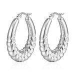 color: Wheat Ear Hollow Earrings Steel Color MS-009