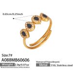 color: A088-Blue Color 5A Zircon Gold Ring -Size 7