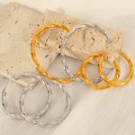 High Profile Retro Twist Ear Ring Metal Open-Ended Bracelet Stainless Steel Earrings for Women