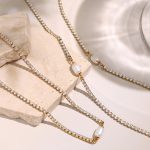 Simple Necklace Advanced Pearl Rhinestone Bracelet Baroque Full Diamond Heavy Industry Ornament Set