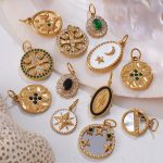 French Style Vintage Zircon Inlaid Starfish round Necklace Pendant Advanced Stainless Steel Necklace Accessories for Women