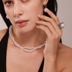 Double-Layer Shell Pearls Necklace Design Beaded Necklace Earring Ring Stainless Steel Ornament Mother Gift