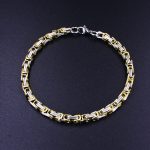 color: Two-tone Gold Emperor Chain 5mm Lobster Clasp / size: 18cm Bracelet